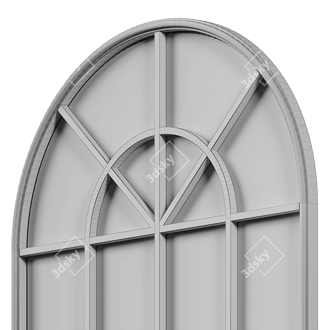 Modern Arch Metal Framed Mirror 3D model image 5