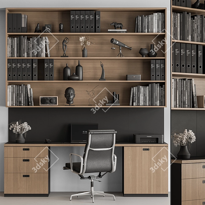 Modern Home Office Furniture Set 3D model image 5