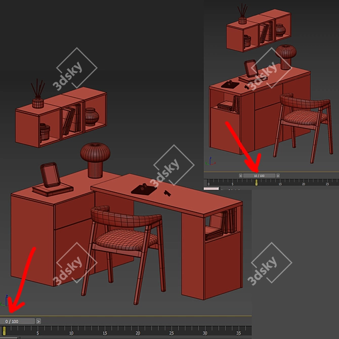 Transforming Axel-1 Furniture Set 3D model image 9