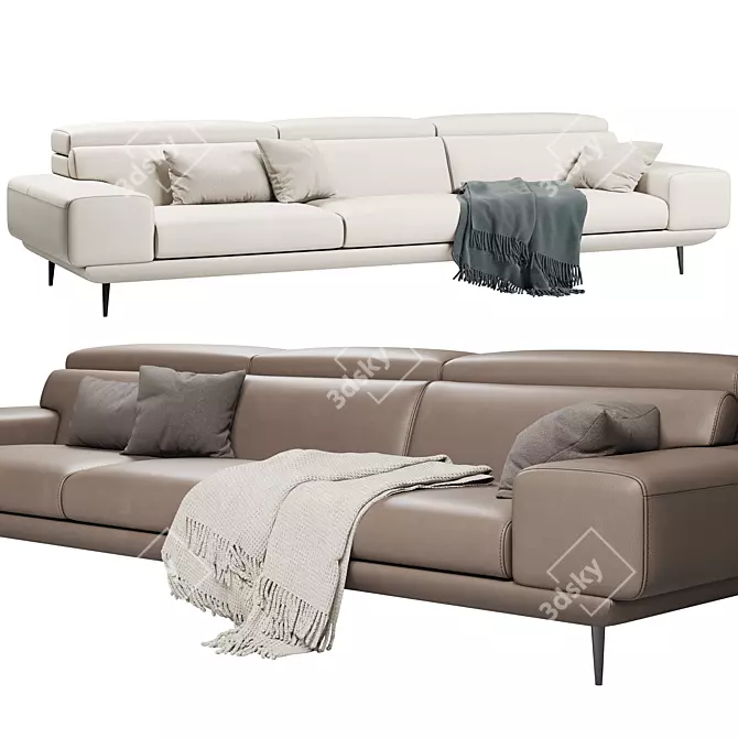 Modern FENDA Ronie Three-Seater Sofa 3D model image 1