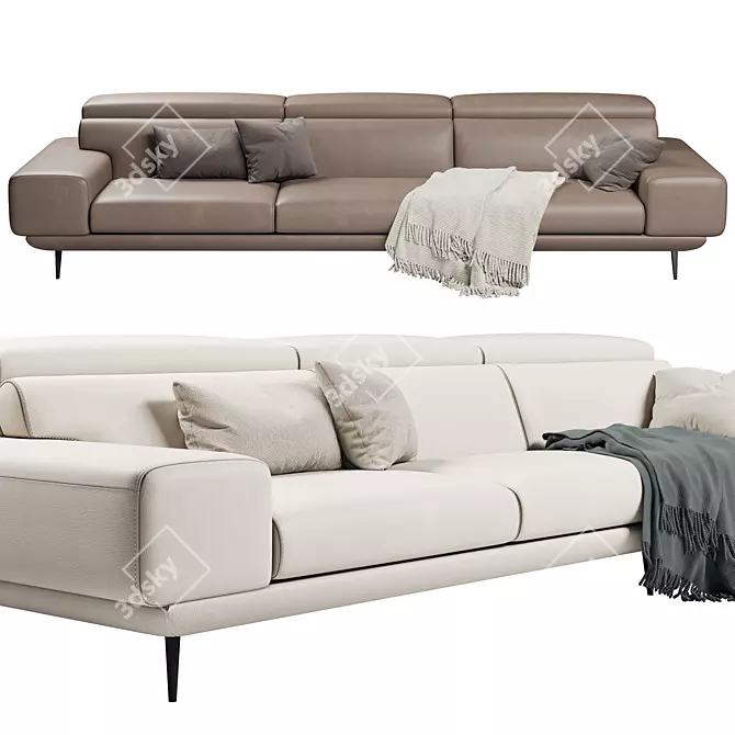 Modern FENDA Ronie Three-Seater Sofa 3D model image 2