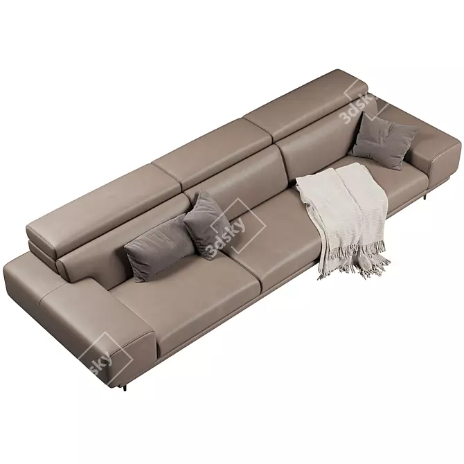 Modern FENDA Ronie Three-Seater Sofa 3D model image 3