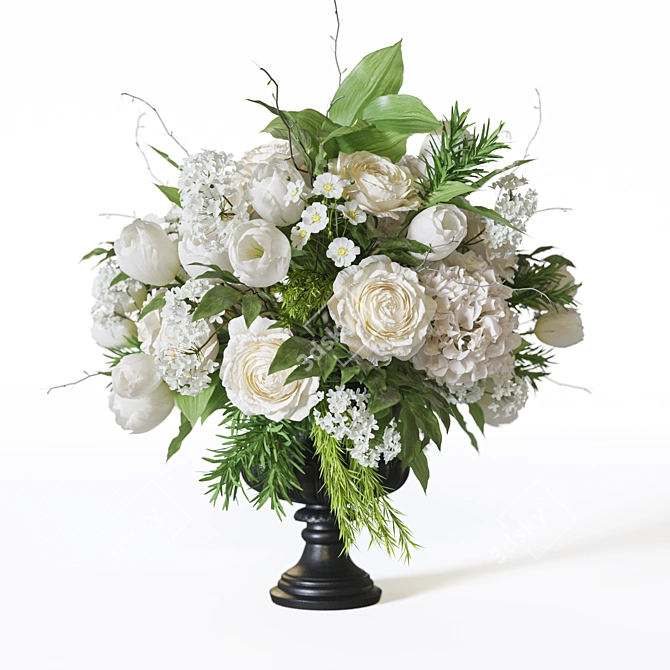 Modern Floral Decor Set 072 3D model image 3