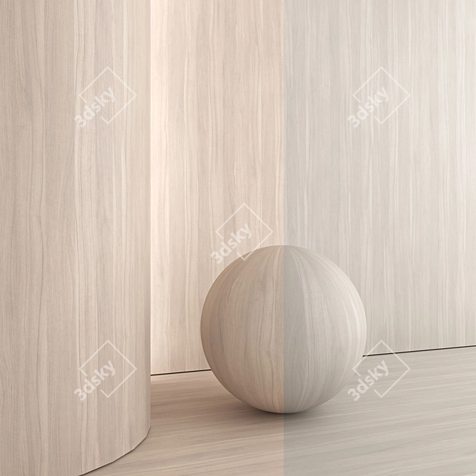 Walnut Wood 3D Model Set 3D model image 5