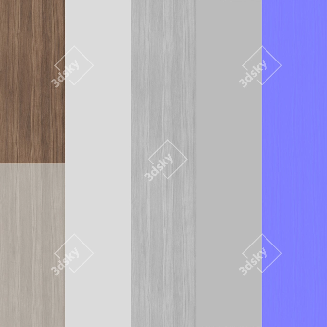 Walnut Wood 3D Model Set 3D model image 8