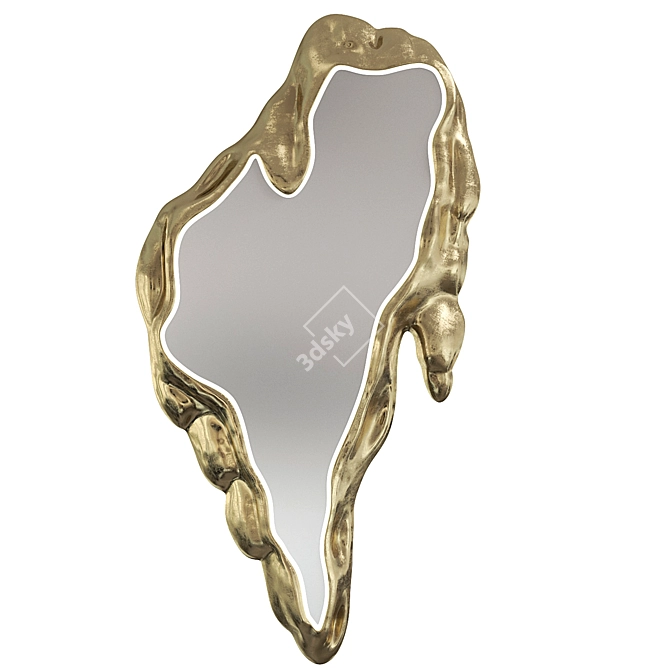 Artistic Melted Mirror Wall Decor 3D model image 1