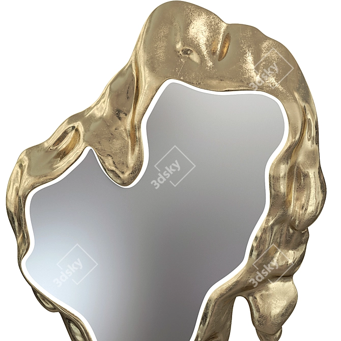 Artistic Melted Mirror Wall Decor 3D model image 3