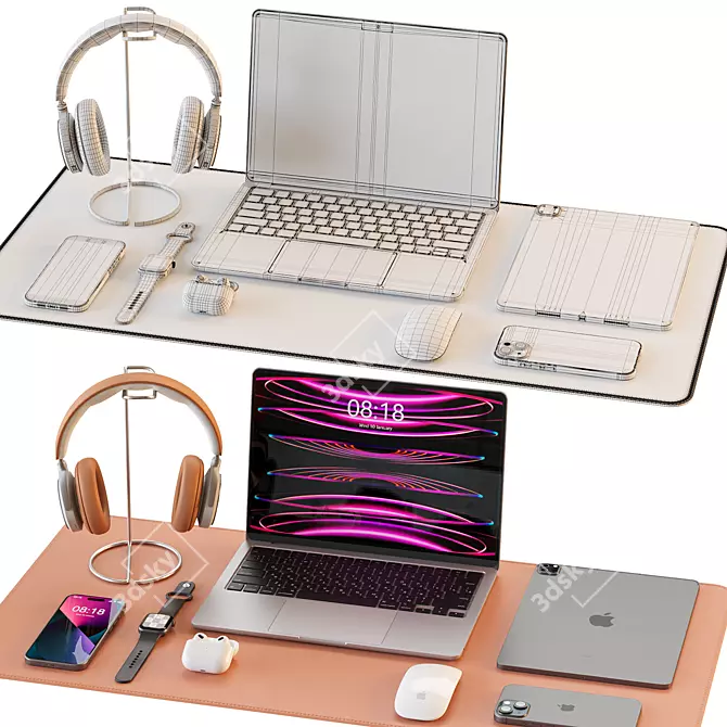 Apple Workspace Essentials Set 3D model image 6