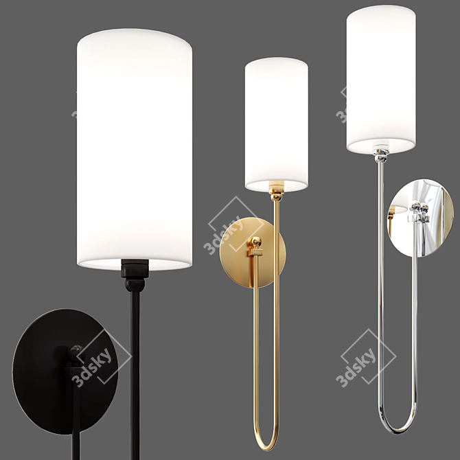 Harlem Wall Sconce with Elegant Finishes 3D model image 2