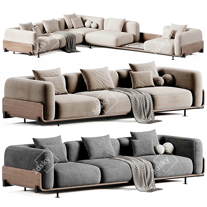 Elegant Positano Sofa by Casa 3D model image 2