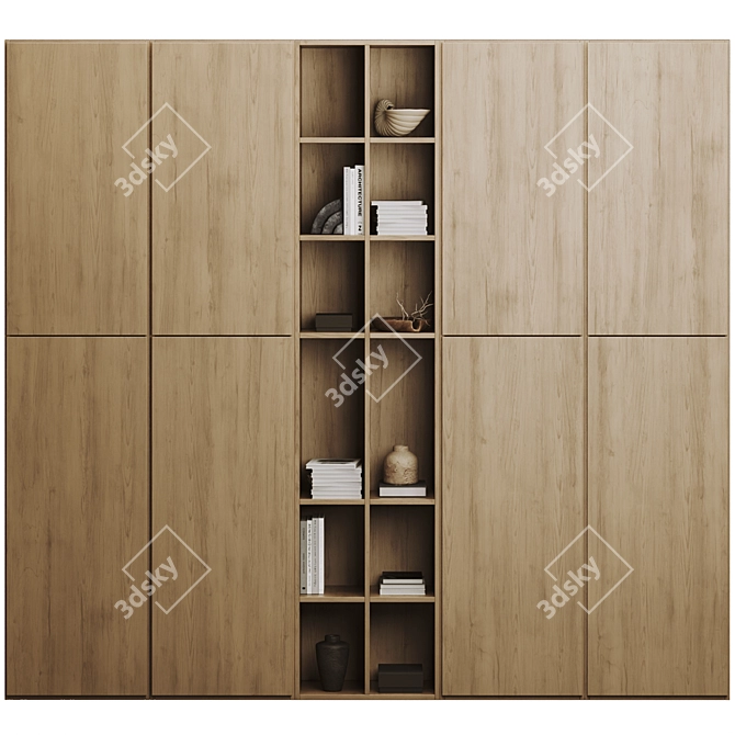 Modern Bookcase 3D Model Kit 3D model image 1