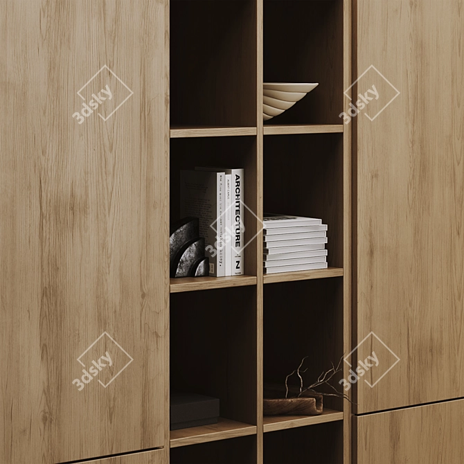 Modern Bookcase 3D Model Kit 3D model image 2