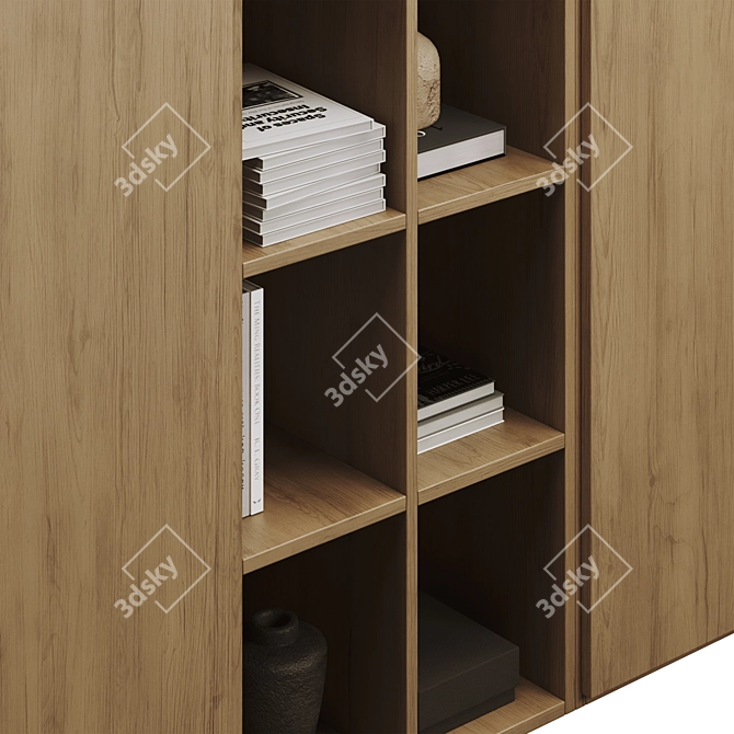 Modern Bookcase 3D Model Kit 3D model image 4