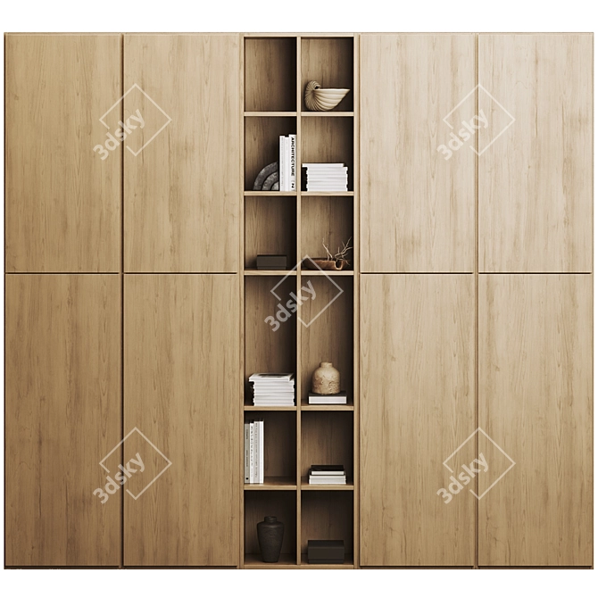 Modern Bookcase 3D Model Kit 3D model image 7