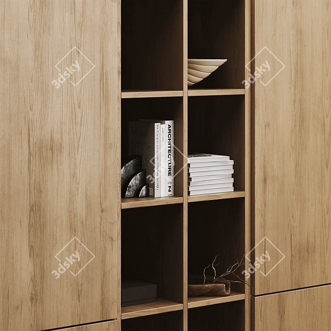 Modern Bookcase 3D Model Kit 3D model image 8