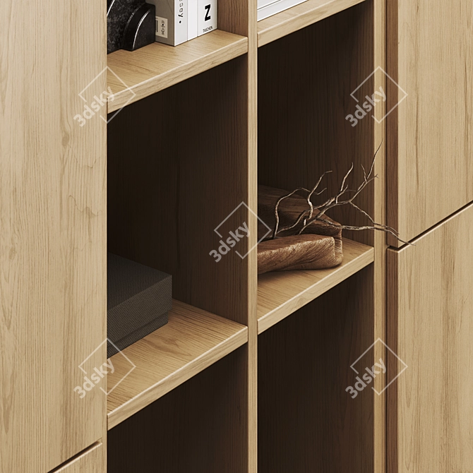 Modern Bookcase 3D Model Kit 3D model image 9