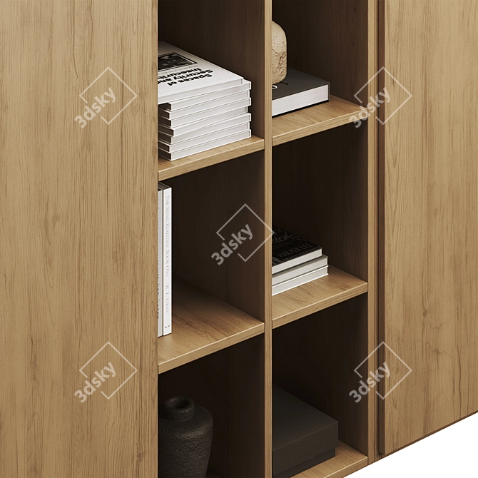 Modern Bookcase 3D Model Kit 3D model image 10