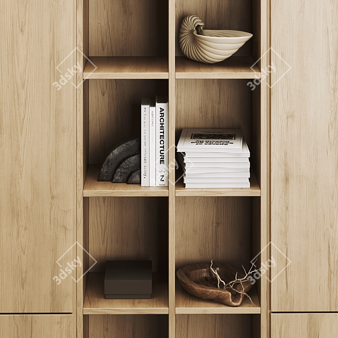 Modern Bookcase 3D Model Kit 3D model image 11