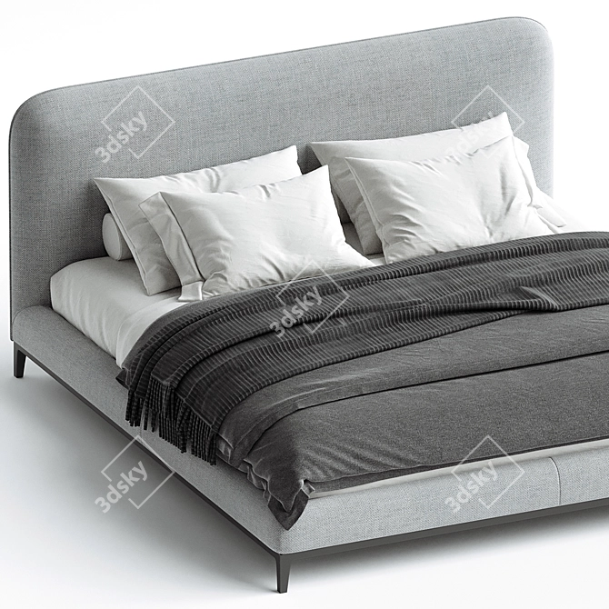 Portland Club Bed: Timeless Elegance 3D model image 2