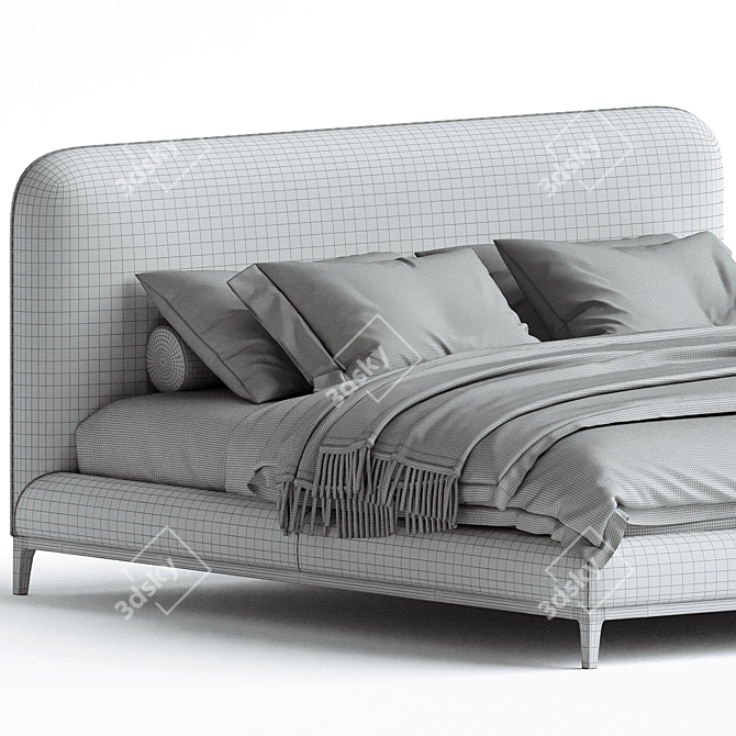 Portland Club Bed: Timeless Elegance 3D model image 3