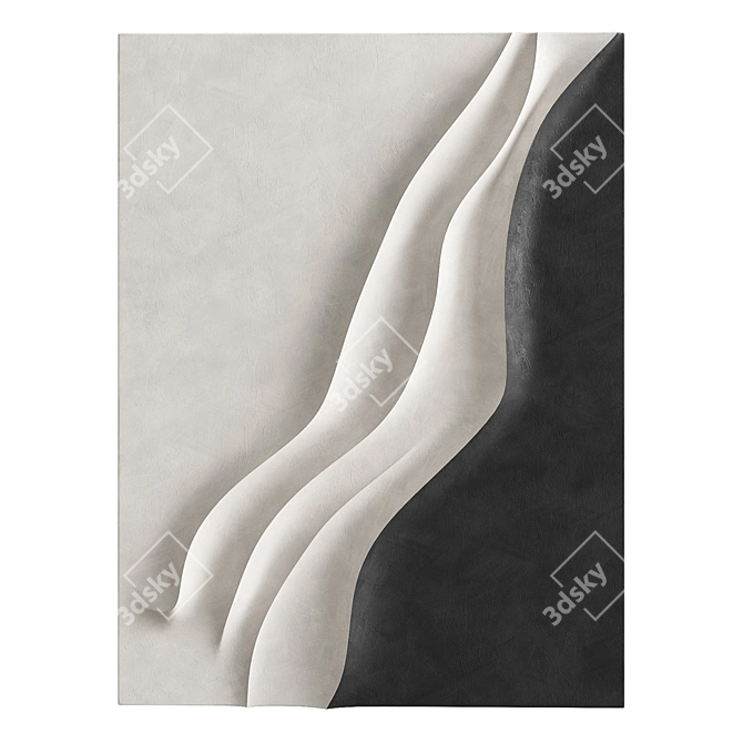 Minimalist 3D Relief Wall Decor 3D model image 1