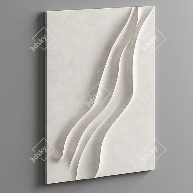 Minimalist 3D Relief Wall Decor 3D model image 3