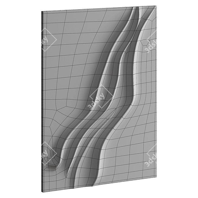 Minimalist 3D Relief Wall Decor 3D model image 4