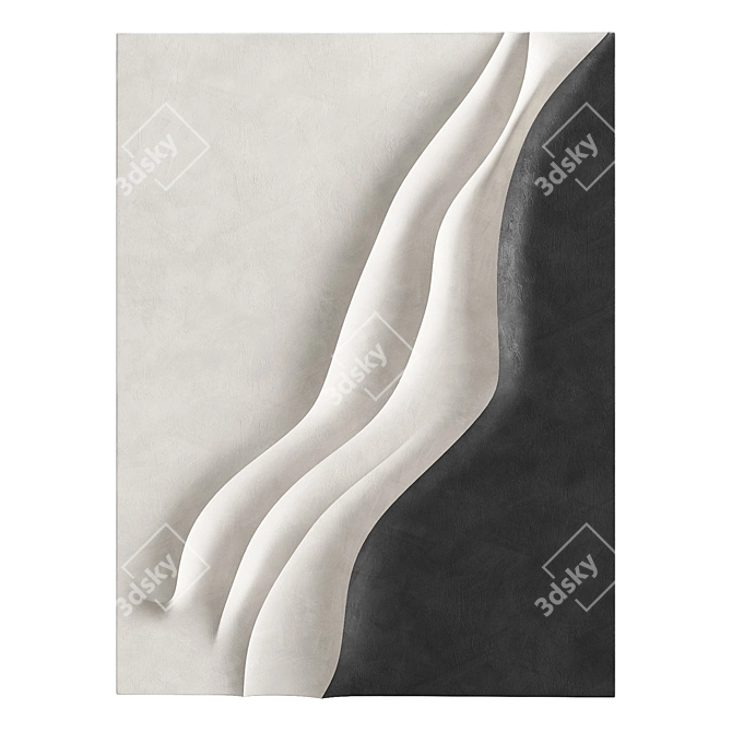 Minimalist 3D Relief Wall Decor 3D model image 5