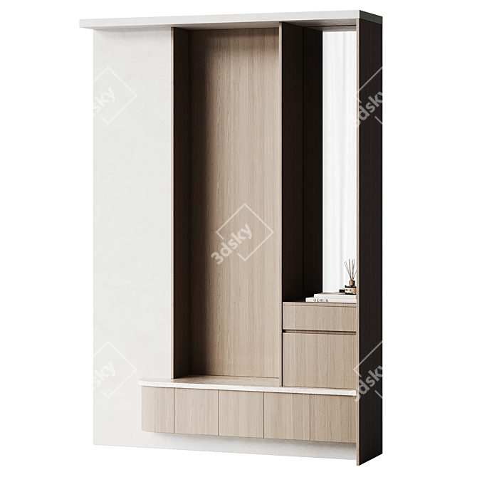 Modern Wooden Hallway Furniture 3D model image 3