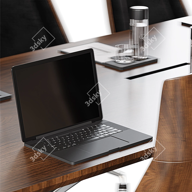 Contemporary Modular Meeting Table 3D model image 6