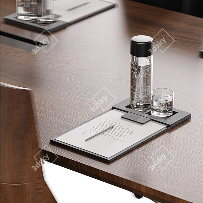 Contemporary Modular Meeting Table 3D model image 7