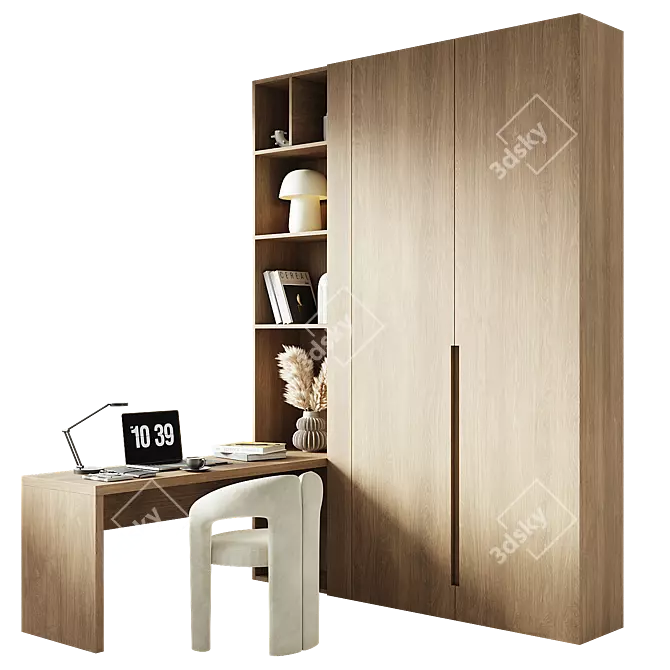  Modern Home Office Furniture Set 3D model image 1