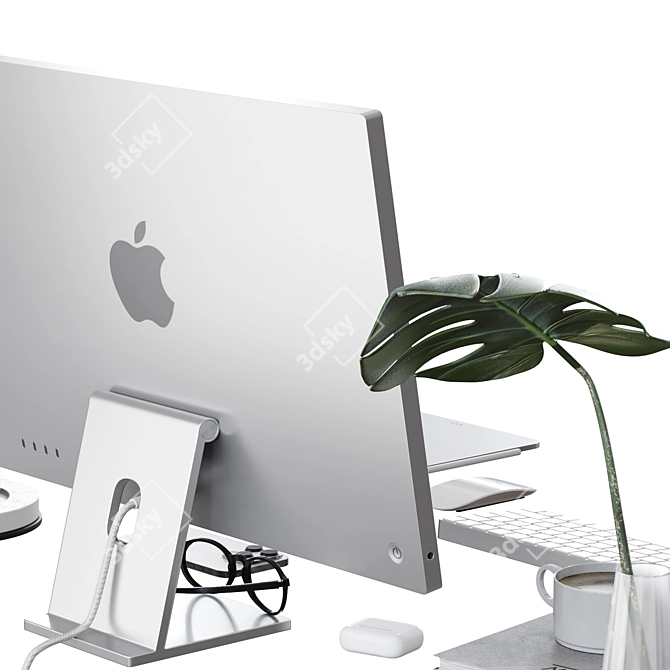 Apple-inspired Workplace Decor Set 3D model image 4