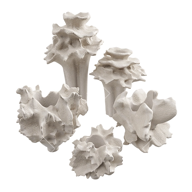 Title: Coral Sculpture Metal Vases 3D model image 3