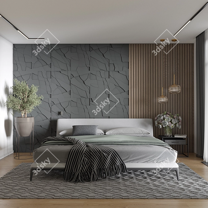 Customized Gypsum 3D Panels 3D model image 3