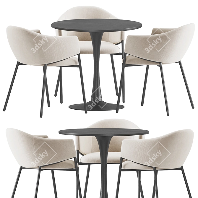 Modern Tulip Dining Furniture Set 3D model image 1