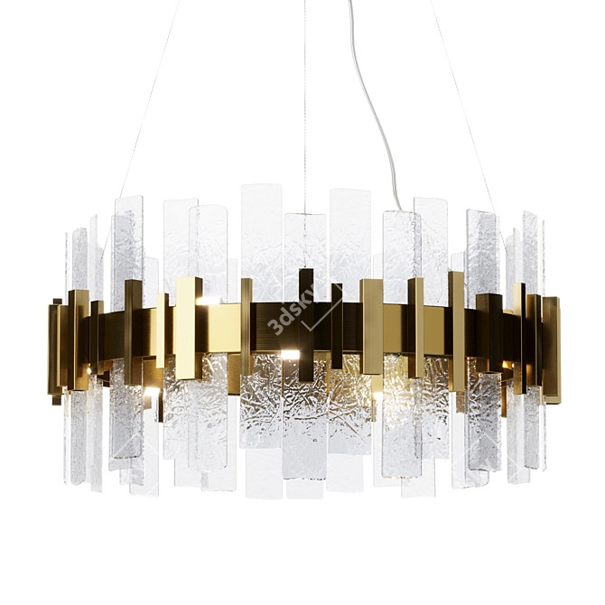 Alya Pendant Chandelier Gold Glass 3D model image 1