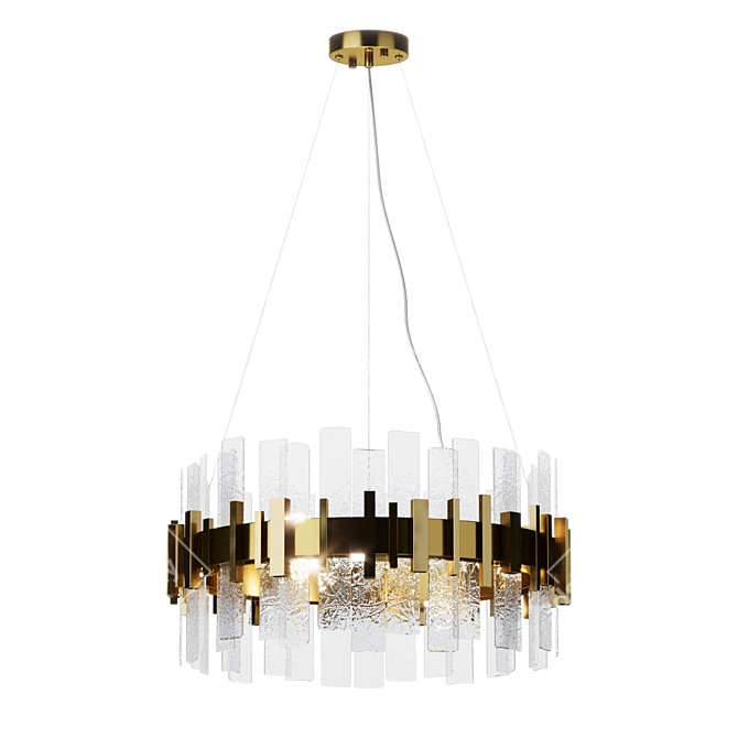 Alya Pendant Chandelier Gold Glass 3D model image 2