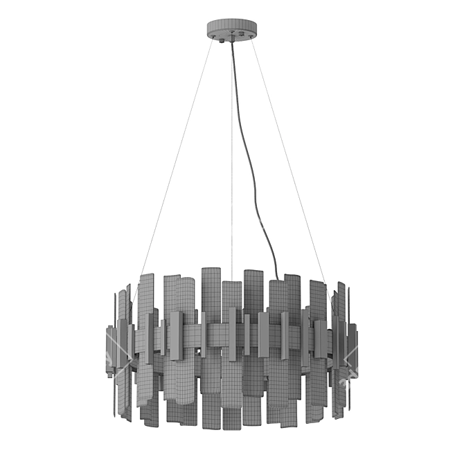 Alya Pendant Chandelier Gold Glass 3D model image 4