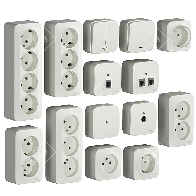 Schneider Electric Blanca Switches & Sockets 3D model image 7