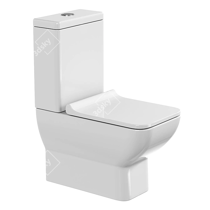 Modern Compact AQUAme AQM1004 Toilet 3D model image 1