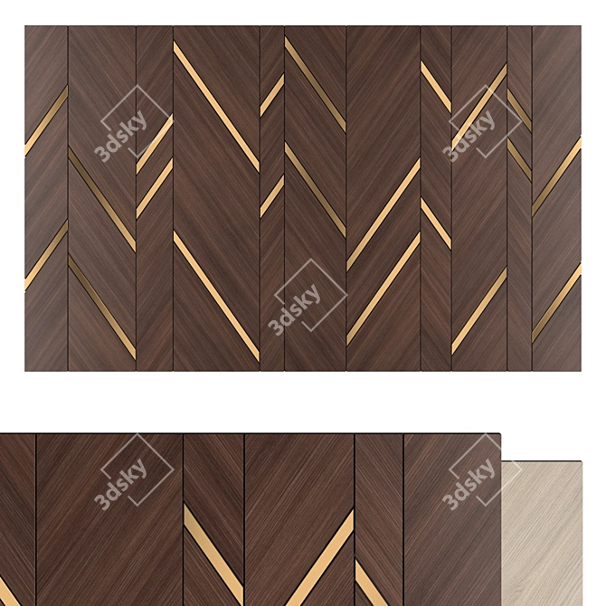 Wooden Wall Panel 4500x2800 mm 3D model image 1