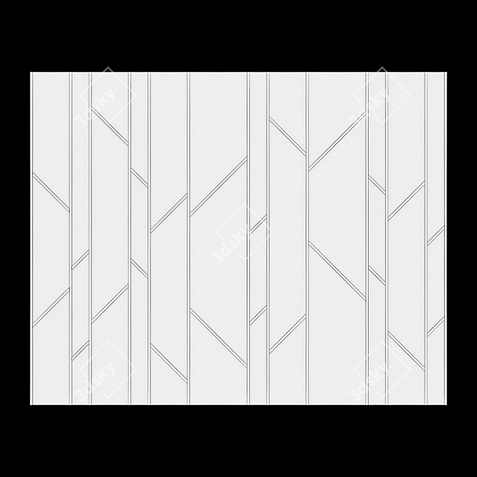 Wooden Wall Panel 3500x2800 mm 3D model image 3