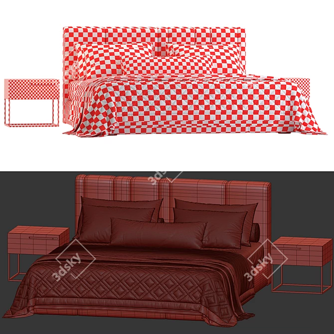 Modern Bonaldo Rigoletto Bed Frame 3D model image 1