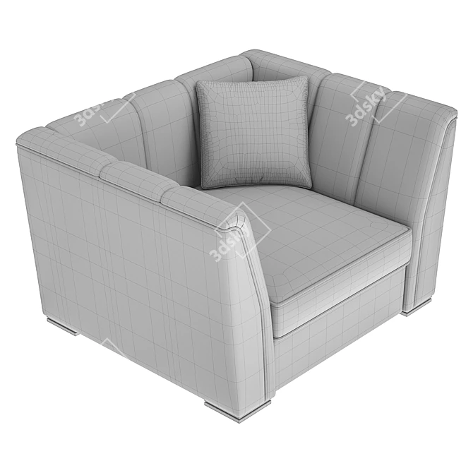 Contemporary Beige Marsele Armchair 3D model image 5