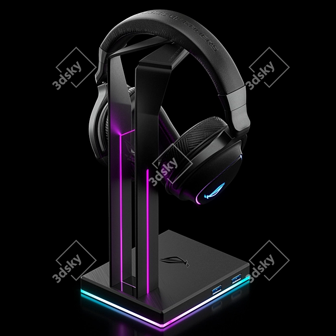 Asus Gaming Headset with Stand 3D model image 4