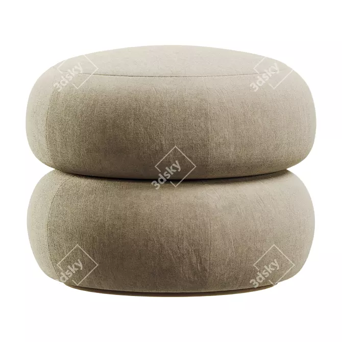 Luxury Velvet Ottoman Seat 3D model image 1