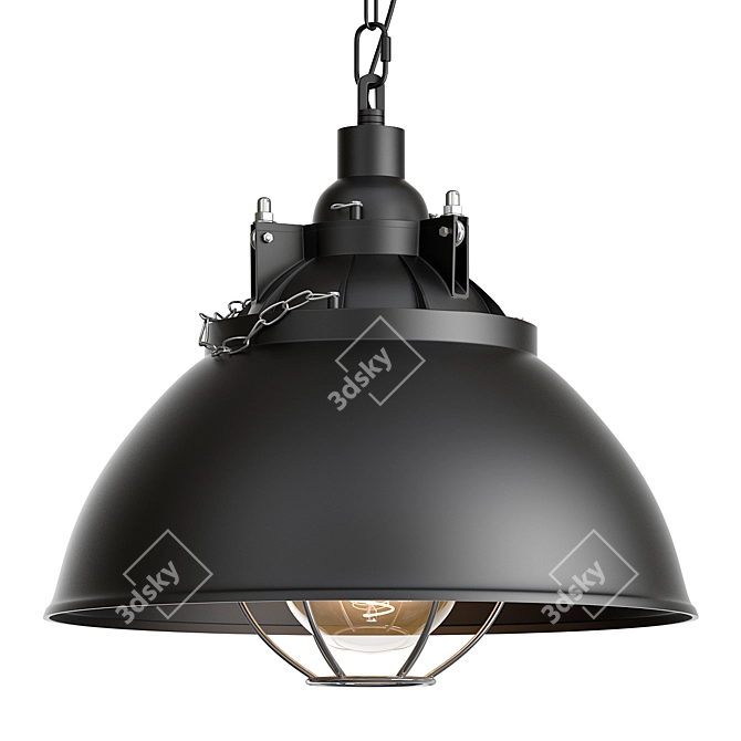 Industrial Helmut Pendant Light - Long 3D model image 1