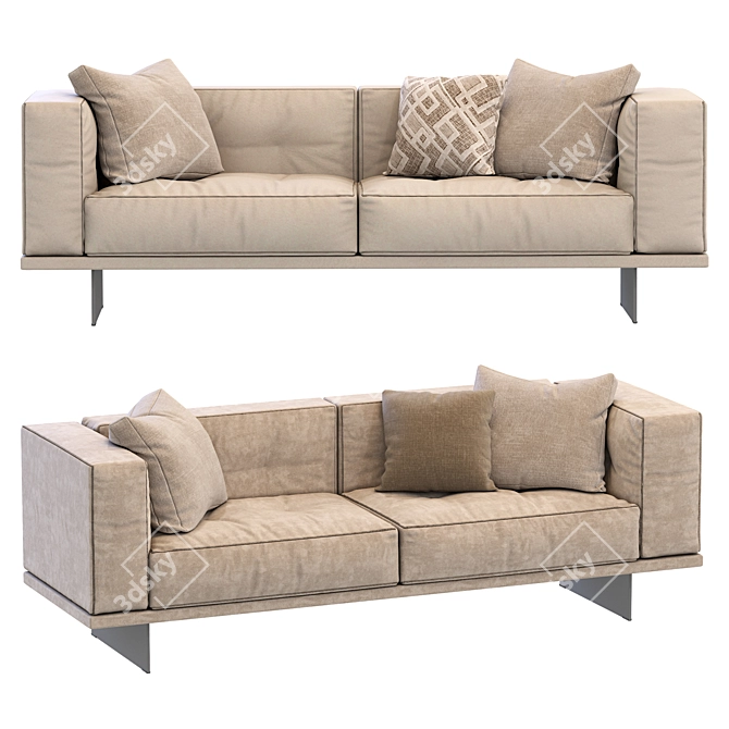 Modern Small Minotti Sofa Design 3D model image 1