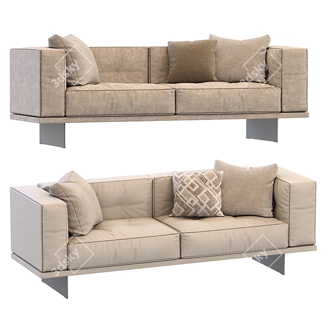 Modern Small Minotti Sofa Design 3D model image 2